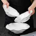 Stylishcasual ceramic special-shaped fruit salad vegetable bowl restaurant hotel for home flower-shaped large bowl ramen bowl soup bowl