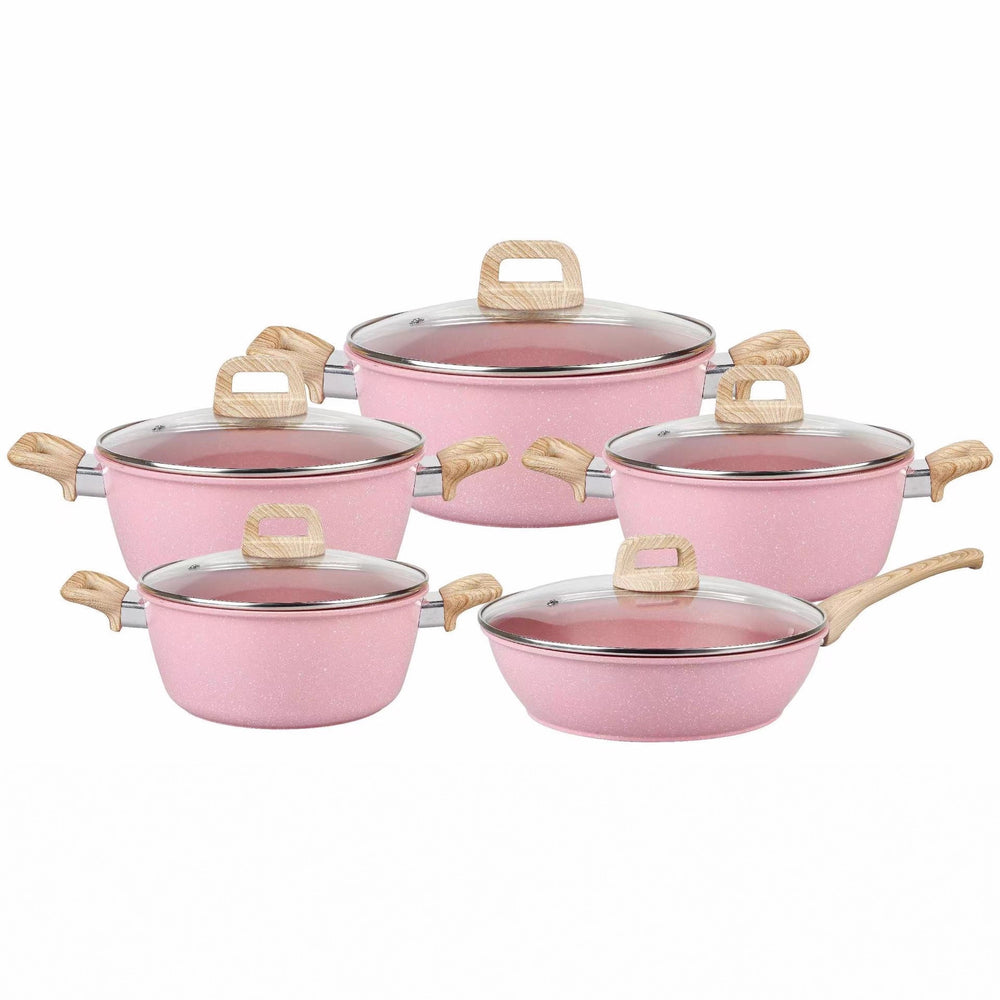 Exportexportfor home non-stick stone soup pot 10-piece set 10 pcs advanced non stick pot