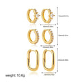 Amazon top list cross-border ins women's earrings 8 pairs earring set imitation 14k gold factory direct sales combination set