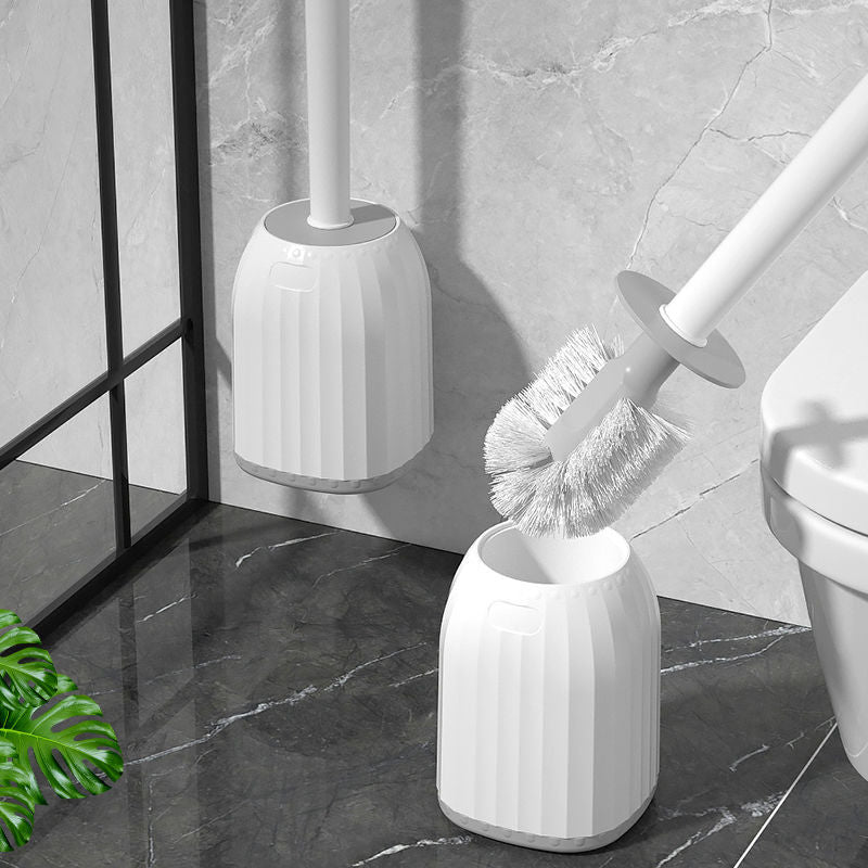 Toilet brush toilet brush placer clean no dead angle round head brush with bottom base toilet brush for home bathroom