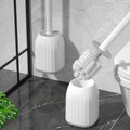 Toilet brush toilet brush placer clean no dead angle round head brush with bottom base toilet brush for home bathroom