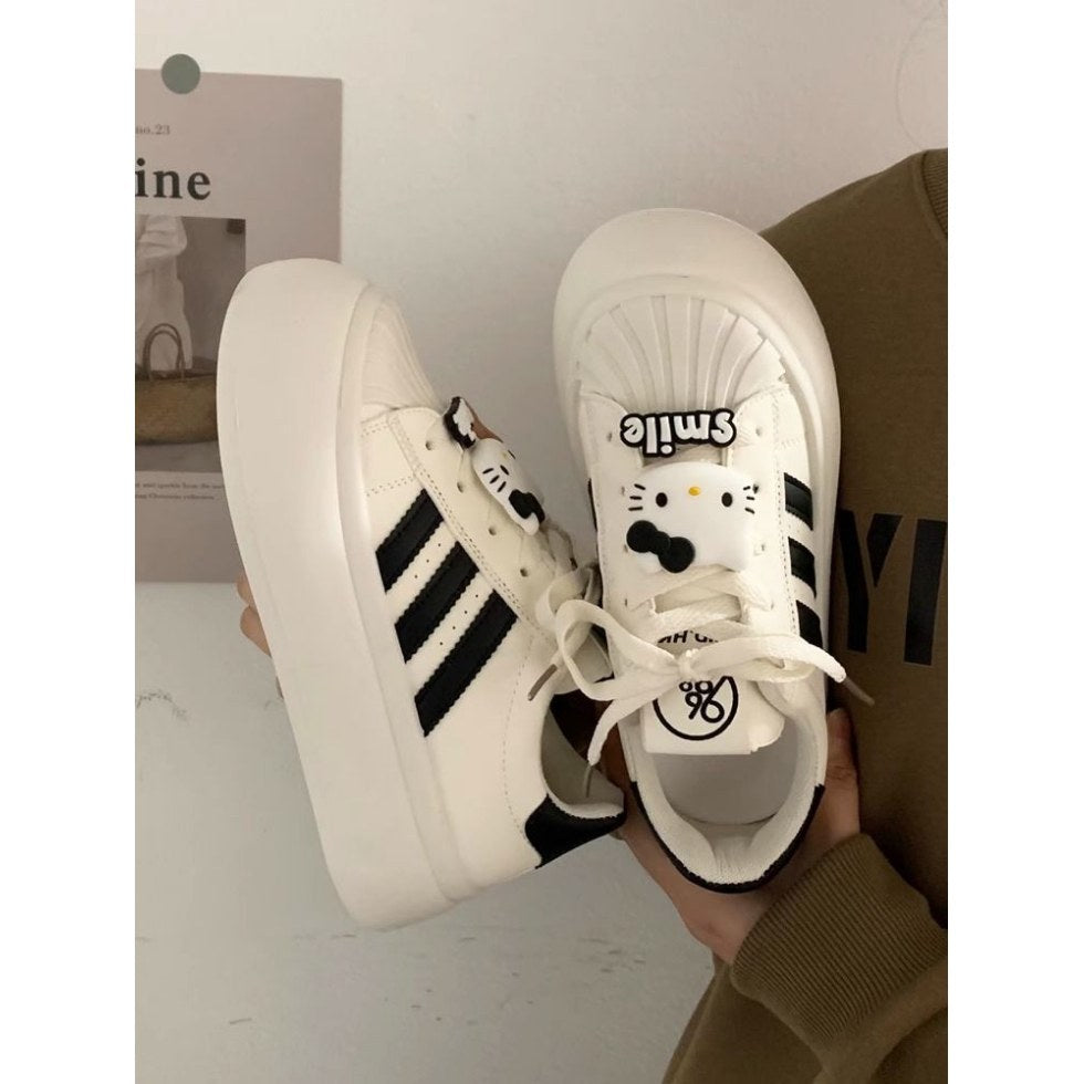 Spring original niche shell toe ugly cute big toe bread shoes girlsthick sole autumeasiest for matchcasual sneakers