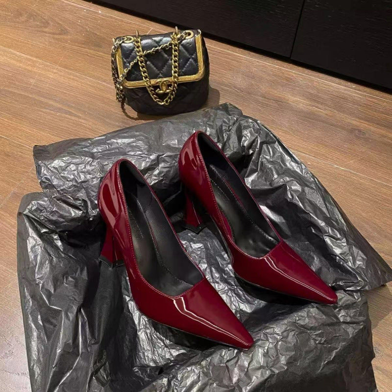 2025 new horseshoe heel low-cut pumps - commute-friendly slip-ons - spring french retro chic pointed-toe high heels for women