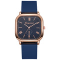 vintage style rose gold square roman scale silicone strap women's quartz watch factory direct sales wholesale