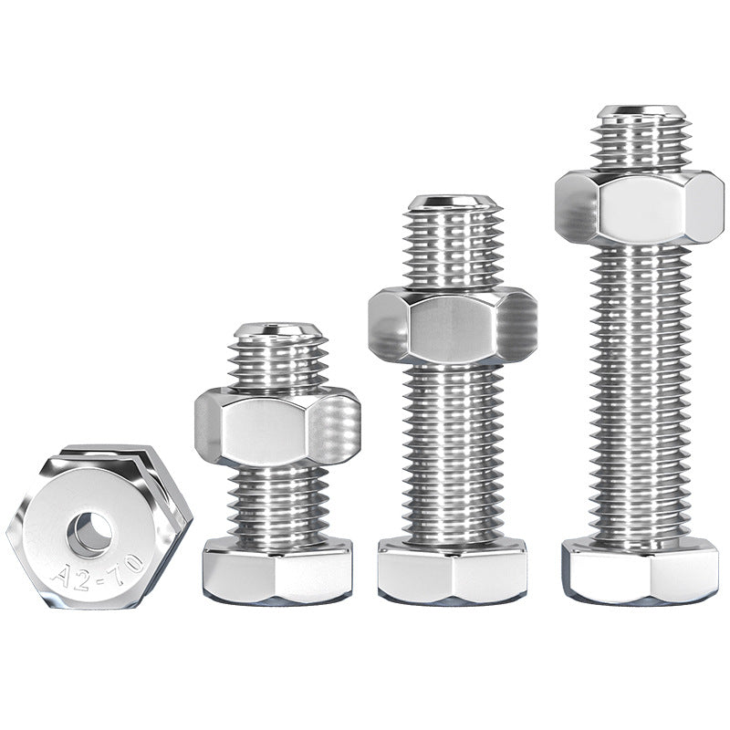 304 stainless steel outer hexagon hollow screw hollow bolt mask machine threading through hole screw M6M8M10M12
