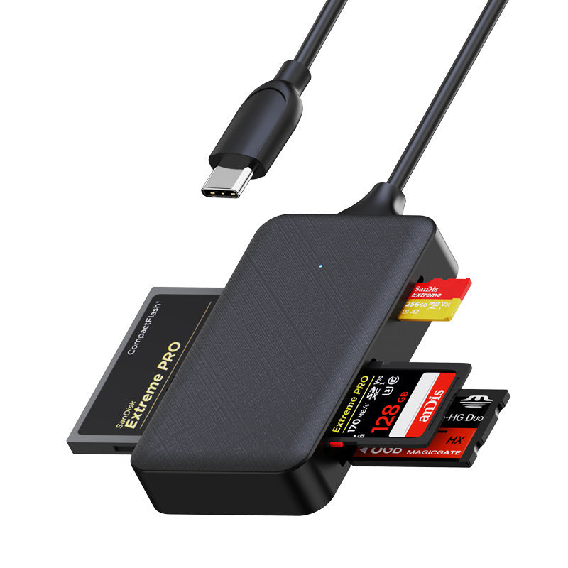 Usb/type-c four-in-one sd/tf/cf/ms card reader is suitable for mobile phones and computers type-c memory cards