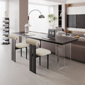 Black solid wood desk, sofa back bench table for living room, acrylic floating double study desk, minimalist computer desk