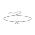 European and american style 26 alphabet letter bracelet for women - fashionable, minimalist, elegant stainless steel heart letter bracelet