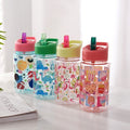 Carefully selected food-grade kids water cup cute straw plastic cup high temperature resistant student sports water bottle for home anti-drip