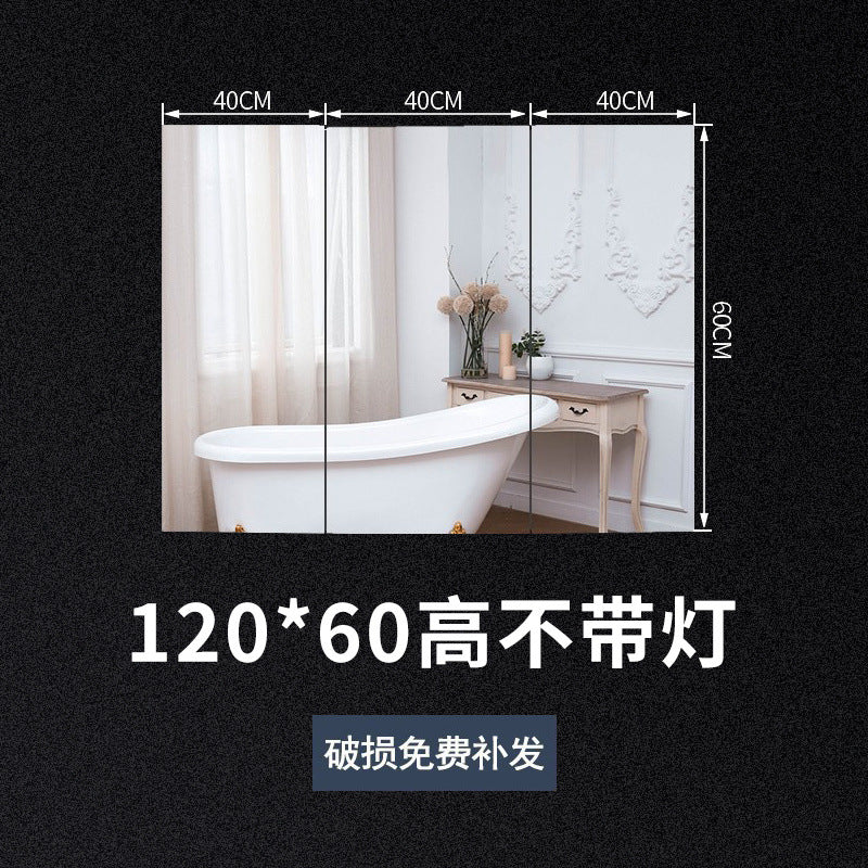 Stainless Steel Bathroom Mirror Cabinet Wall-mounted Toilet Mirror Box Toilet Bathroom Mirror with Shelf Dressing Storage