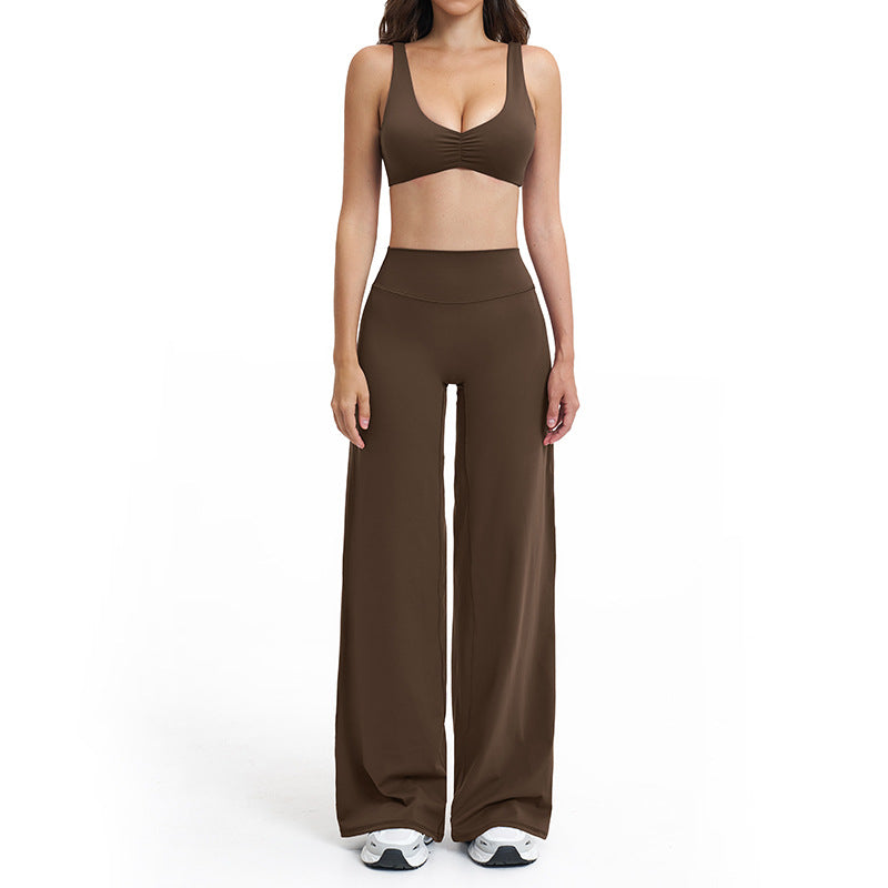 brushed new arrival yoga suit silmslimming look quick-drying fitness clothes outdoor running sports suit for women 4520