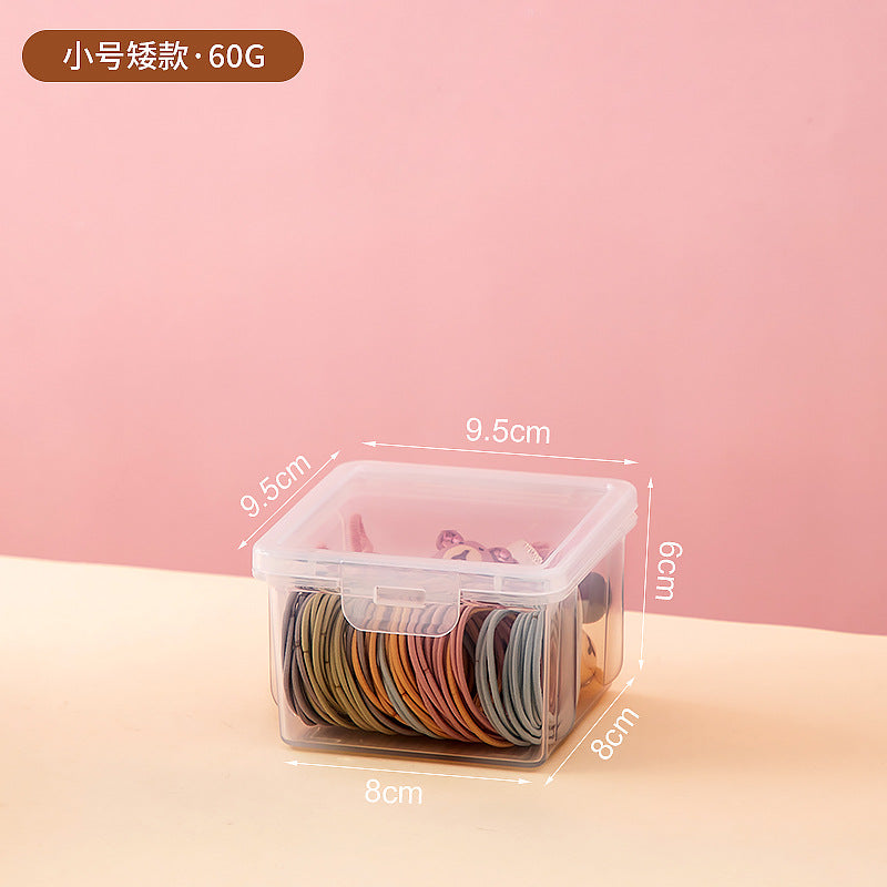 Desktop jewelry hairpin headgear transparent storage box plastic mirror cabinet drawer children's hair accessories storage box with lid ins