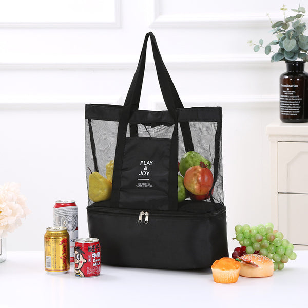 Travel vacation large capacity mesh beach bag tote bag women dry and wet separation fitness bag swimming equipment storage bag