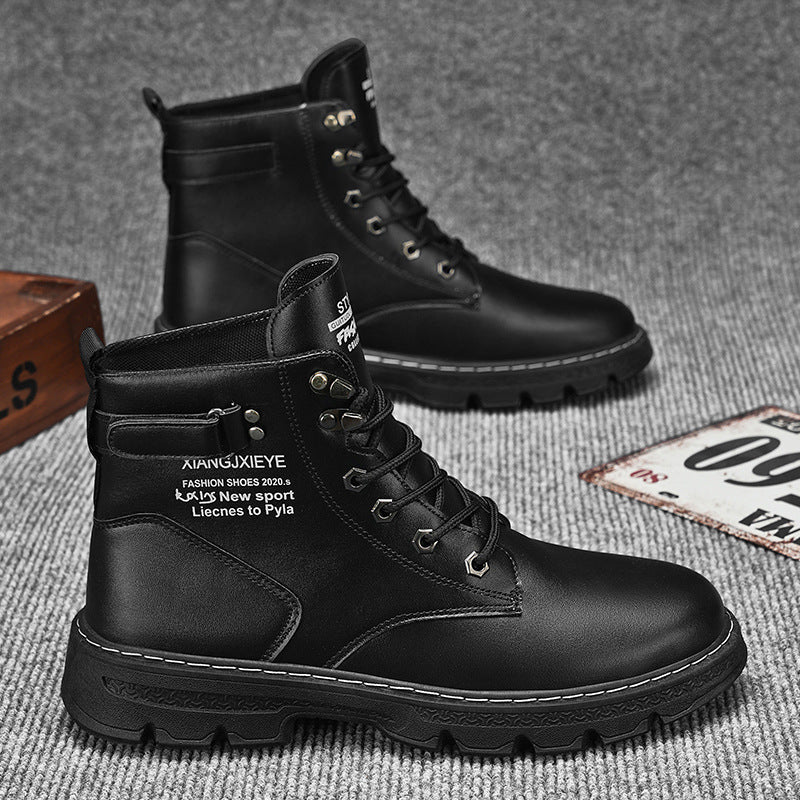 Men's autumn new arrivals: trendy and versatile men's martin boots, non-slip, wear-resistant, thick-soled bumblebee work boots