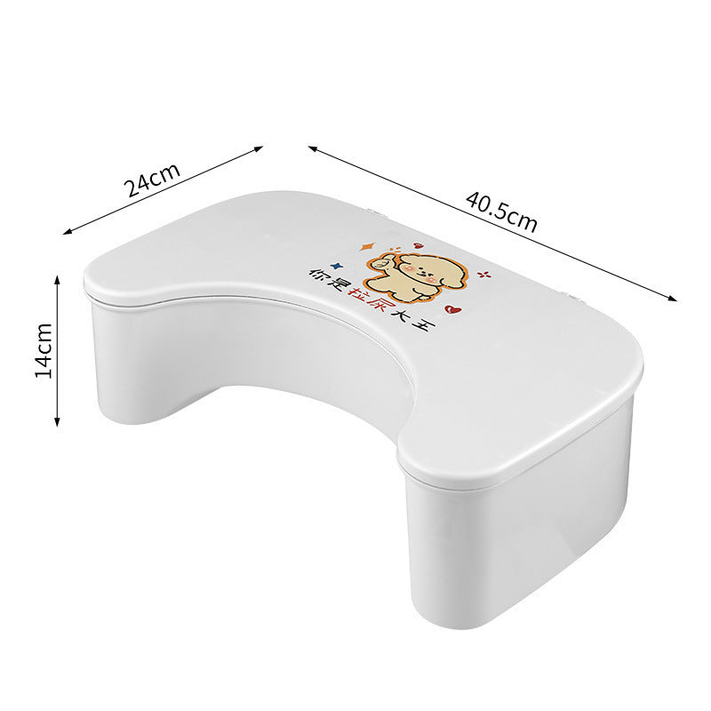 Cartoon collapsible toilet stool - kids' step stool, home use, thickened, non-slip toilet footrest, storage stool
