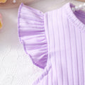 Girls' dress for toddlers and young children, flutter sleeve ribbed knit patchwork mesh dress