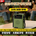 Multi-functional solar & hand-crank emergency flashlight - high-lumen, rechargeable, outdoor disaster preparedness lighting with card slot