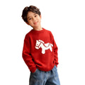 Kidssweaterknitting shirt red horse year animal year clothes fall and winternew arrival festive male girl new year greetings clothes