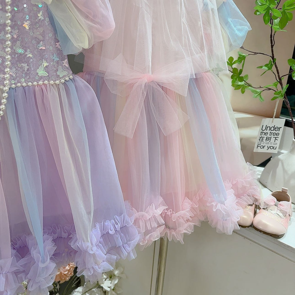 Girls' summer dress  new style little girl tulle skirt baby girl sleeveless tank princess dress