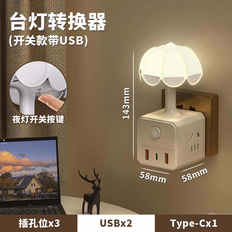 Voice-activated night light - smart bedside lamp with voice control for home, bedroom, reading, dorm room, and smart desk lamp with socket adapter