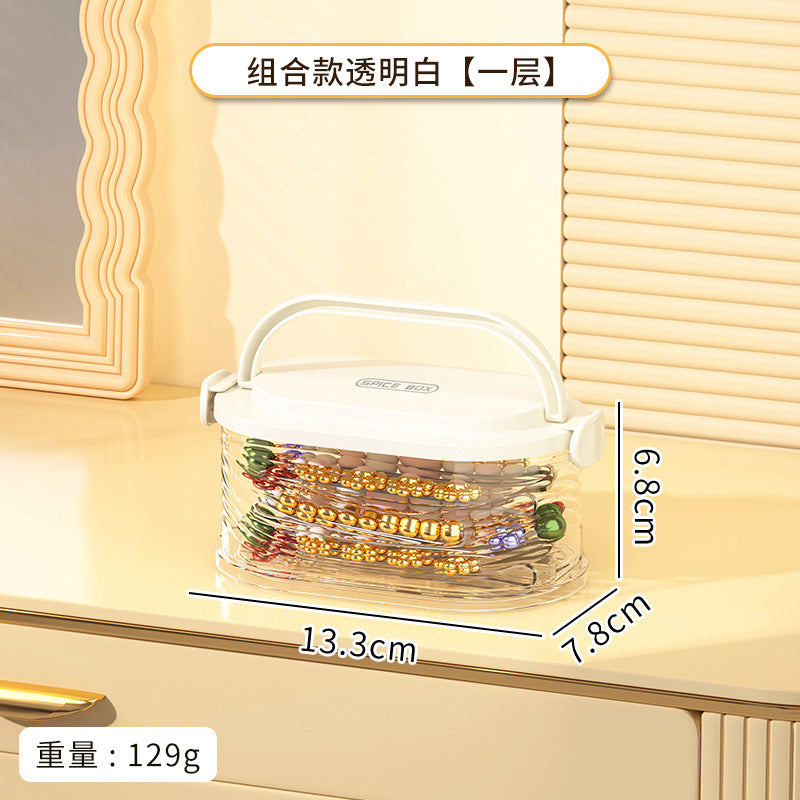 Cross-border transparent jewelry box, ring, earrings, hairpin ring, multi-layer desktop storage box, portable classification jewelry storage box.