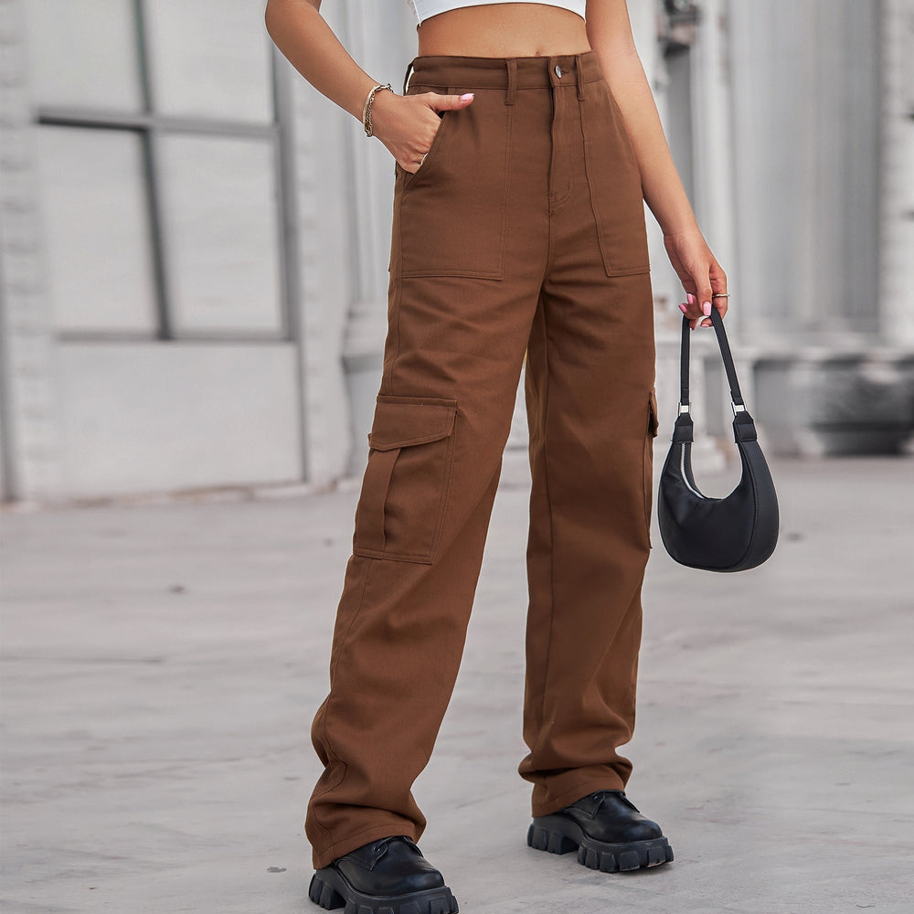 Insfashion cross-border  new arrival denim semi-elastic design stylisheasiest for matchworkwear pants  women's fashion