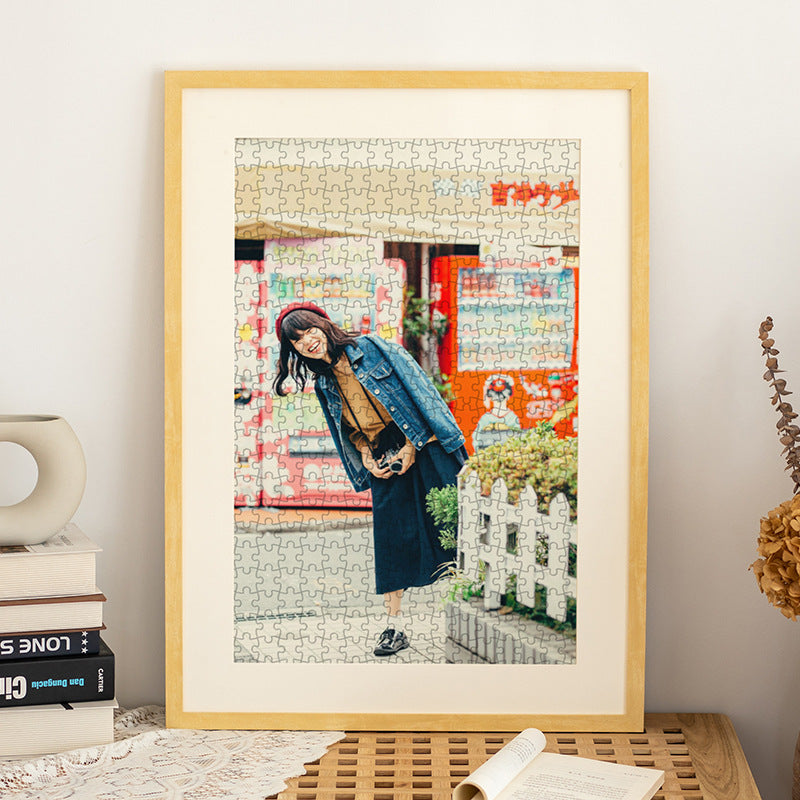 Solid wood DIY puzzle photo frame custom square mounted wall sketch picture frame A3A48K4K poster frame wholesale