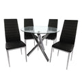 Tempered glass dining table set - modern luxury dining chairs - premium dining table and chair combination for home use