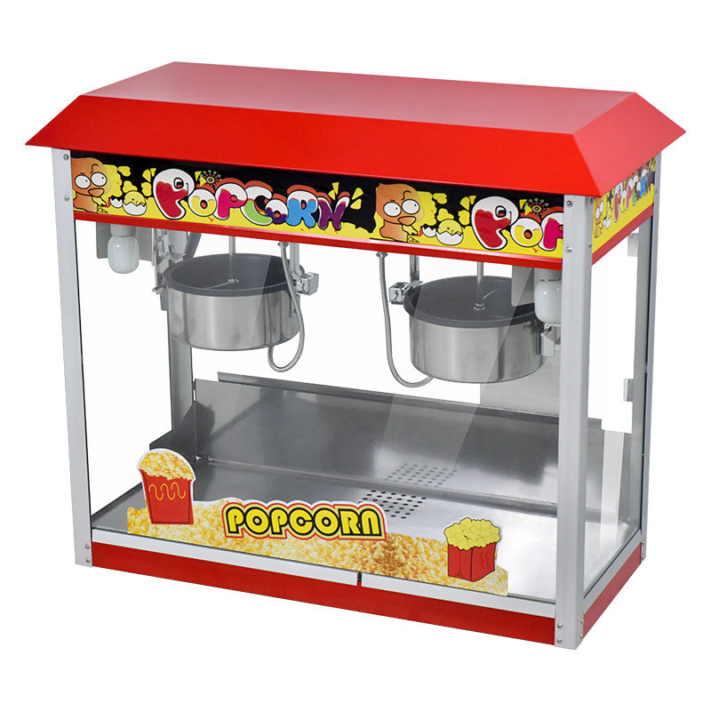 Stainless steel commercial popcorn machine - high-temperature resistant, non-stick popper for street vendors