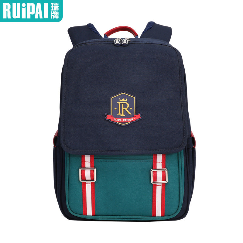 New primary school schoolbag wholesale printing logo printing making male and female British style training class double shoulder children's burden reduction