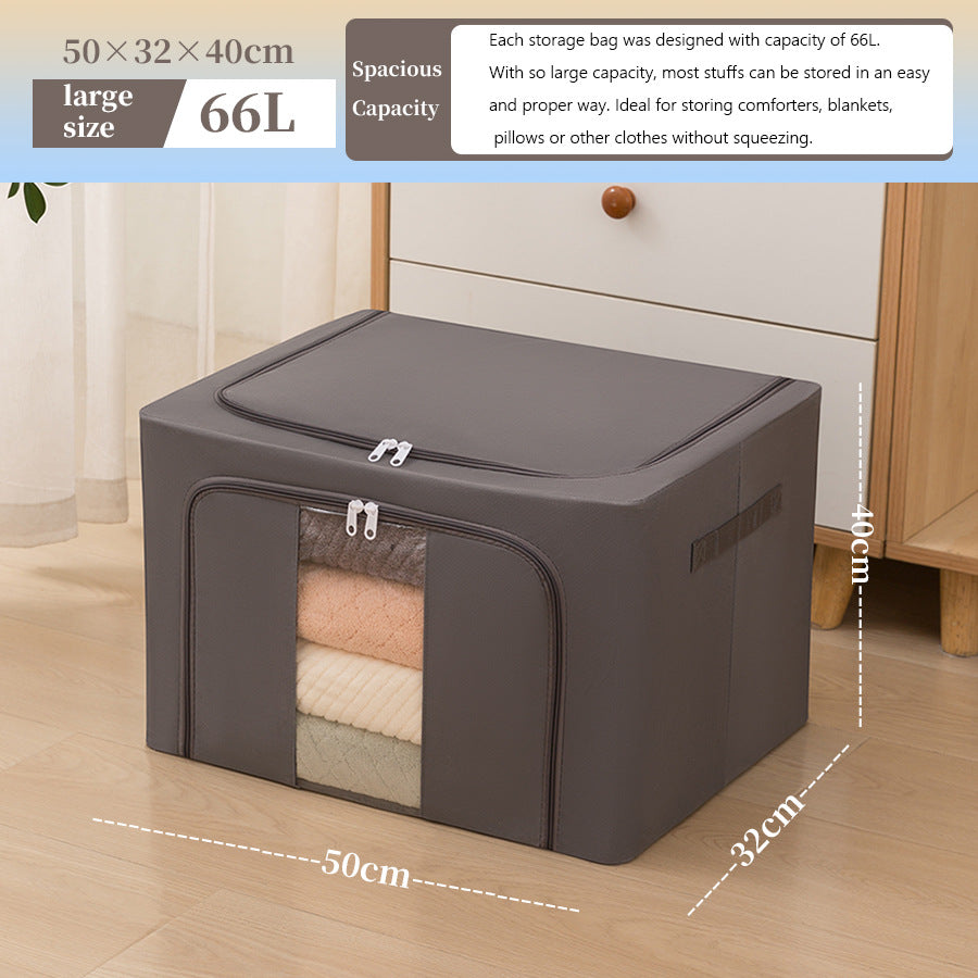 Household non-woven large-capacity storage box sorting clothes and sundries artifact thickened folding cover moisture-proof removable