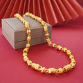 menclassyelegance 60cm sand gold necklace, cylindrical faucet necklace, rich men necklace