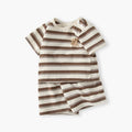 Boys' summer outfit set, new  fashion striped two-piece set, korean style lightweight short-sleeve clothing for kids