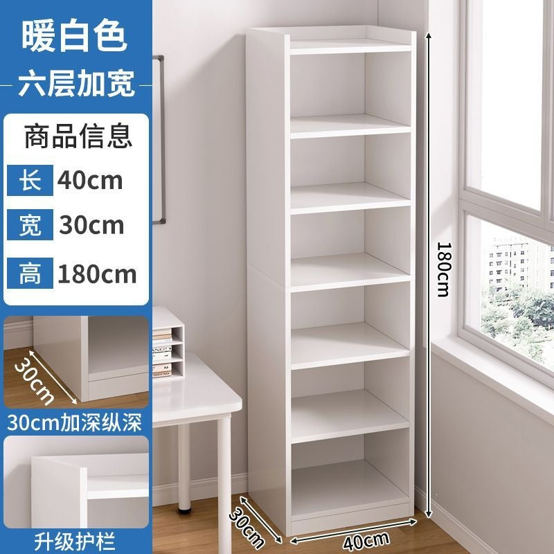 Bookshelf storage rack floor-standing simple for home multi-layer living room cabinet storage cabinet narrow slit small bookcase wall storage