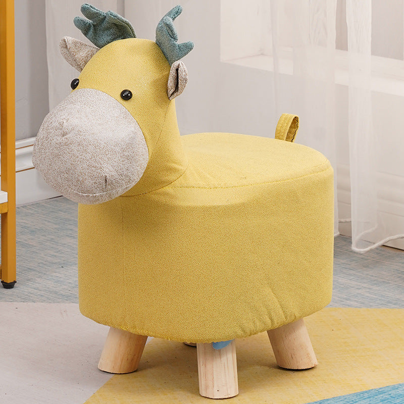 Elephant stool - kids' animal stool - solid wood shoe bench - creative small stool - home living room cartoon cute low stool