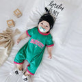 Newborn infant romper short sleeve bodysuit baby boys and girls loose fit athletic jumpsuit outing onesie