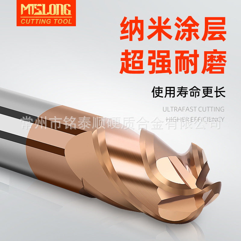55 degree 4 edge ball cutter tungsten steel numerical control tool nano coating ball cutter ball end milling cutter four edge milling