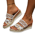 foreign trade high-heeled slippers for women 2024 new cross-border large size 43 hemp rope bottom thick sole fish mouth sandals for women wholesale