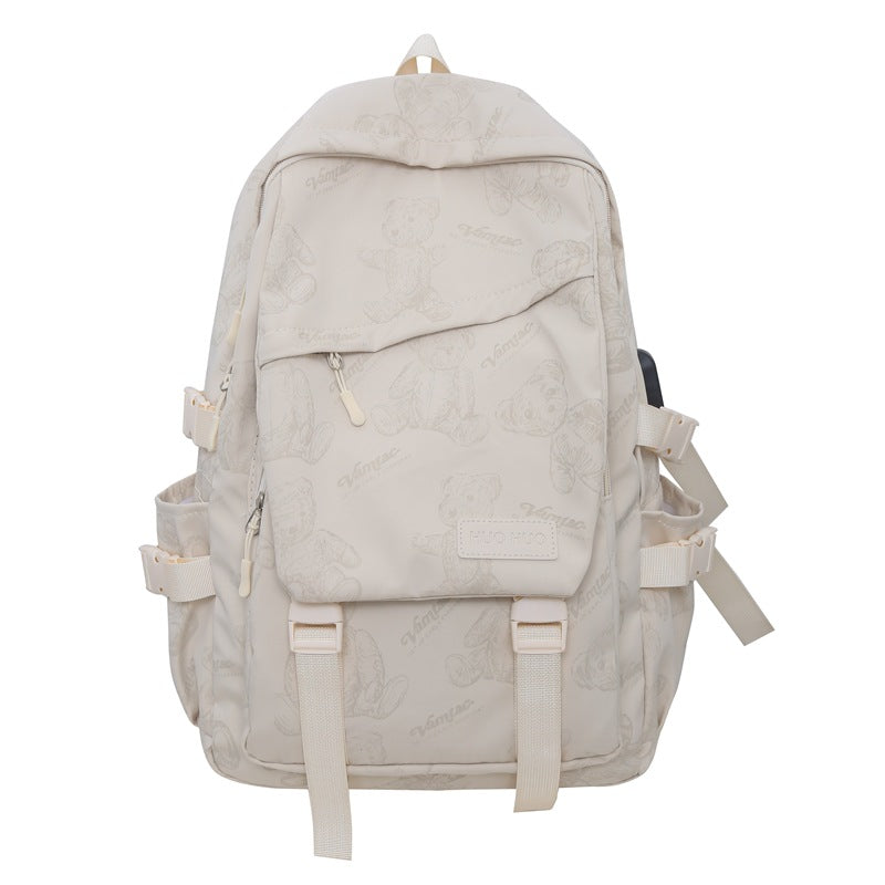 New fashionable youth campus high school student schoolbag, large-capacity backpack, female college student junior high school casual backpack