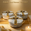 Hot-selling export-grade gold-rimmed gift food container with insulated box, available in 2.5l, 3l, and 3.5l sizes. the perfect insulated tableware gift set