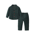 European and american style kids' pajamas - boys' and girls' long-sleeve cotton cardigan set - spring/autumn christmas print new home wear two-piece set
