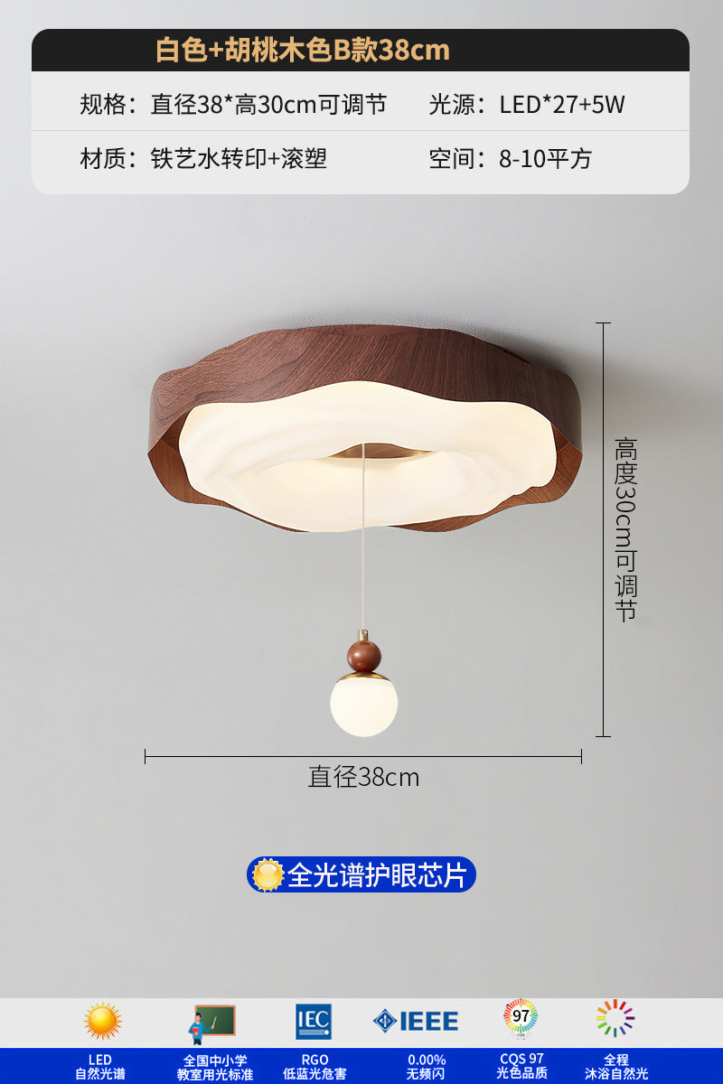 Bedroom ceiling lamp antique walnut pattern cookie creative personality cream wind master bedroom lamp hanging ball room lamp