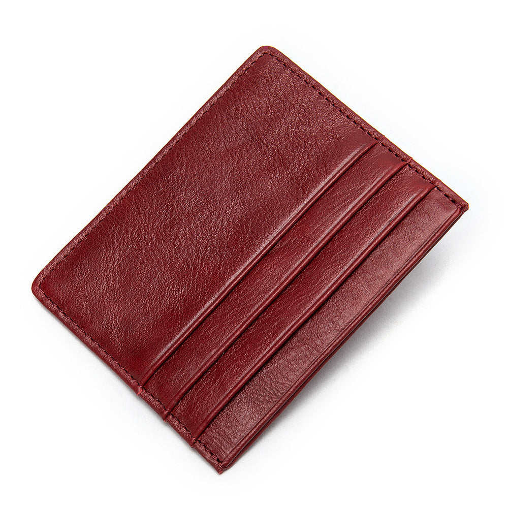 Real soft leather multi-card small card bag imitation cowhide change bag bank card portable card holder as gift factory wholesale