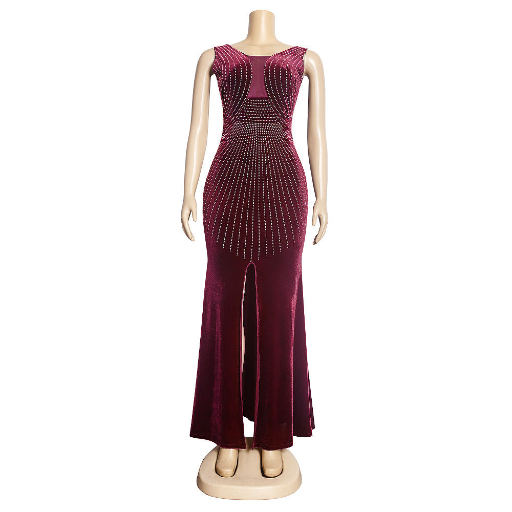 European and american style new african export plus size women's clothing ebey   socialite slim fit slit dress