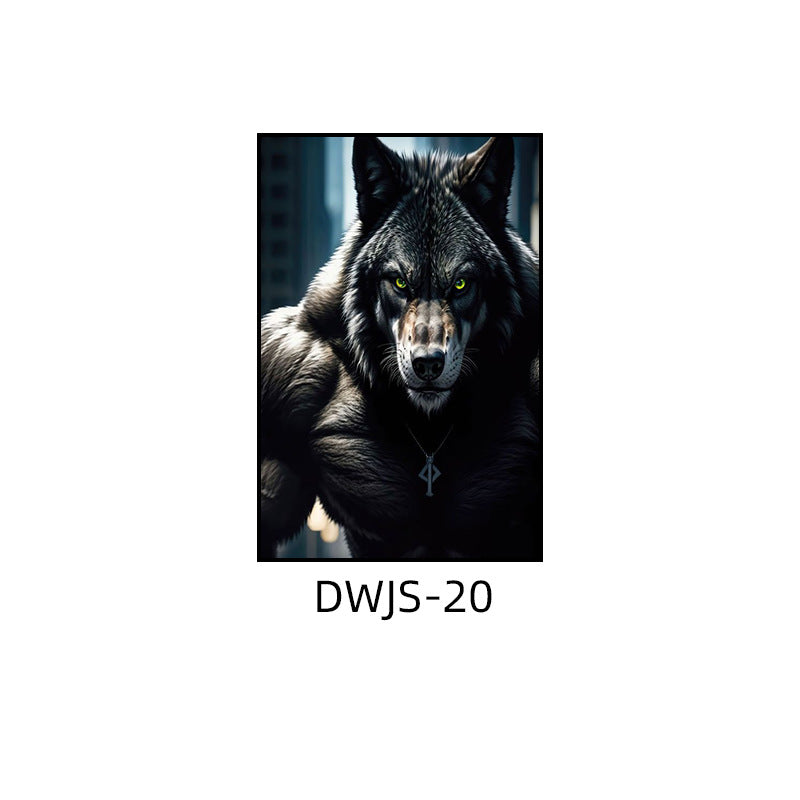 Gym decorative painting industrial style boxing hall hanging painting taekwondo martial arts hall fighting creative animal cartoon mural