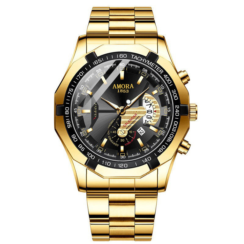 2025 new arrival: men's quartz watch - single calendar, luminous, stainless steel band, waterproof, wholesale - perfect for cross-border e-commerce and gifting
