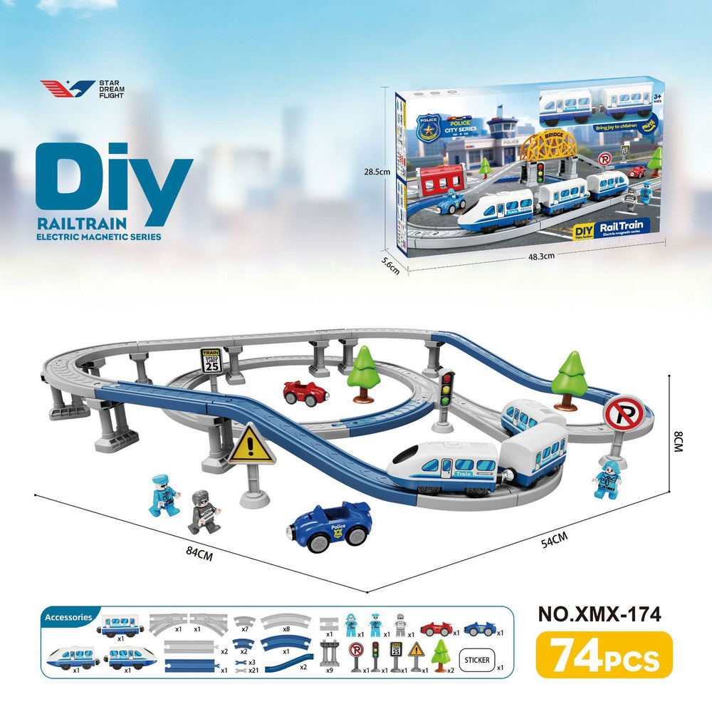 new arrivalassemble electric rail car kids city train train subway parking lot scene toys wholesale