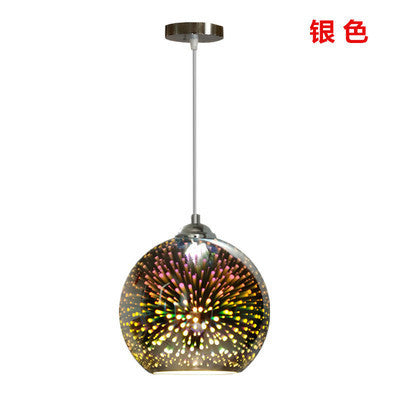 Creative personality LED color 3D glass chandelier Nordic post-modern simple catering store restaurant bedroom lighting