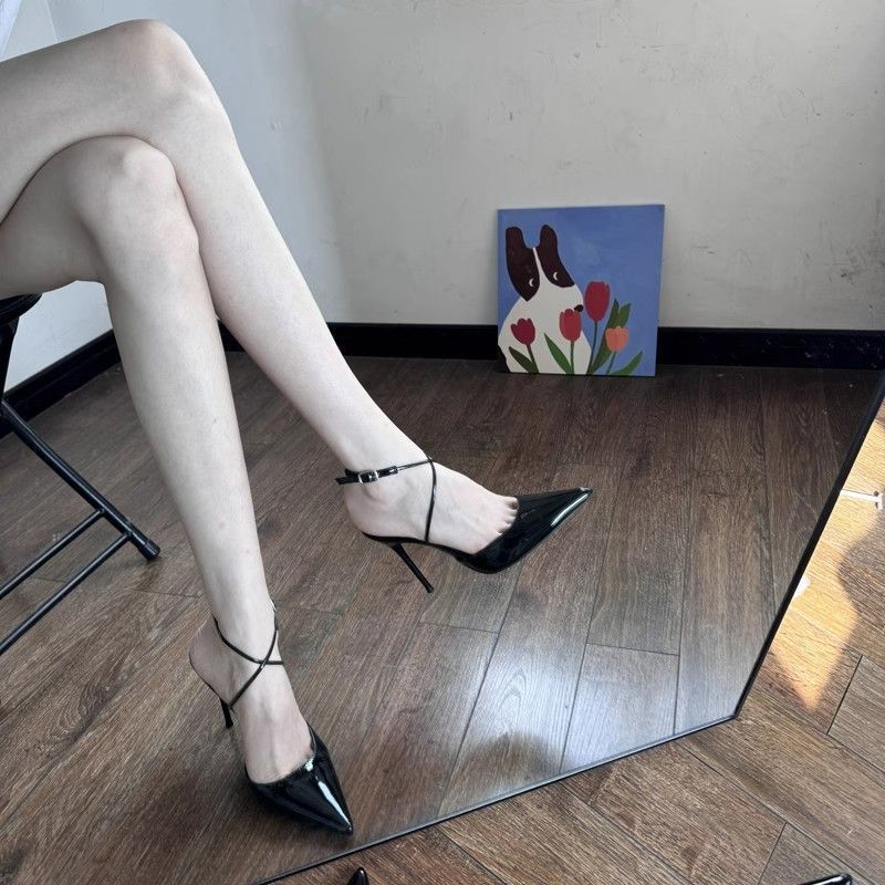 Stiletto heel pointed toe versatile casual comfortable sandals - 2024 summer fashion niche design solid color high heel sandals