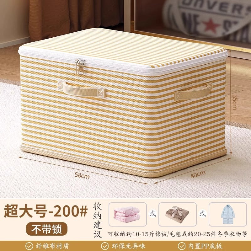 Locked storage box, household wardrobe, clothes, quilts, toys, sorting box, foldable password, storage box artifact